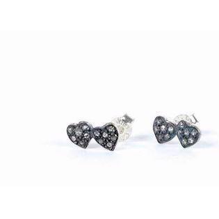 Mini double heart studs from BeChristensenrose cut diamonds